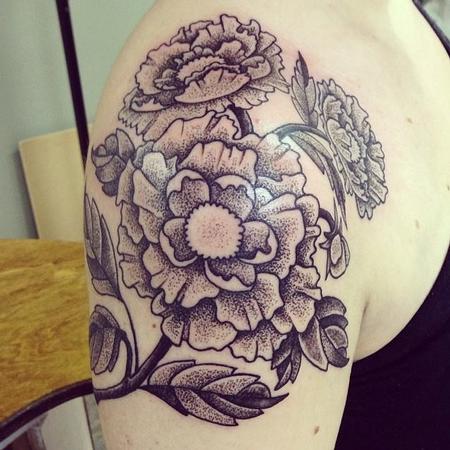 Tattoos - Dotwork Flowers - 108354