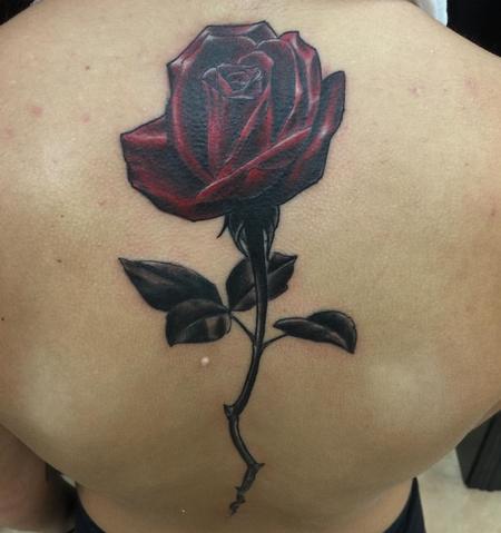 Tattoos - long stem rose - 112136