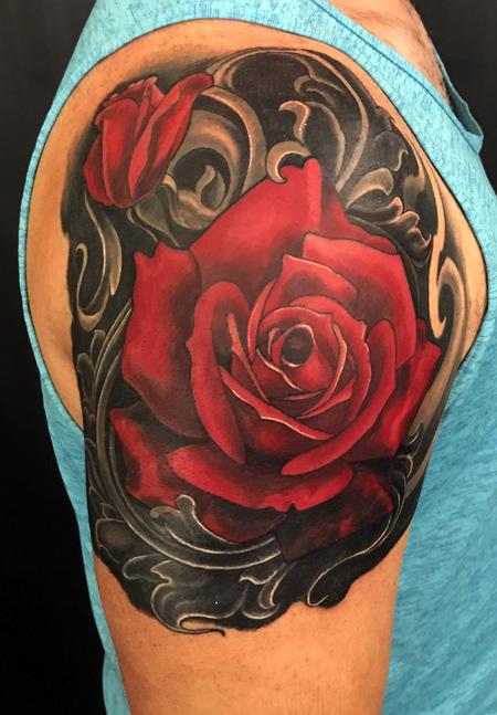 Tattoos - Rose And Filigree Cover Up - 127429