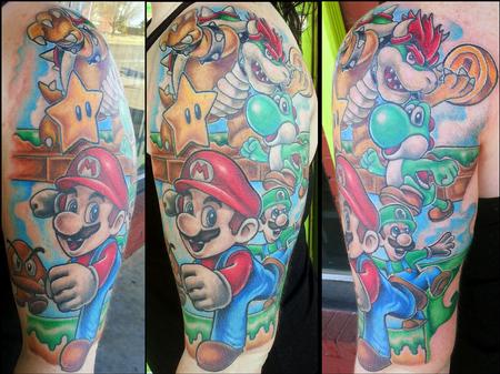 Tattoos - Mario Half Sleeve  - 89725