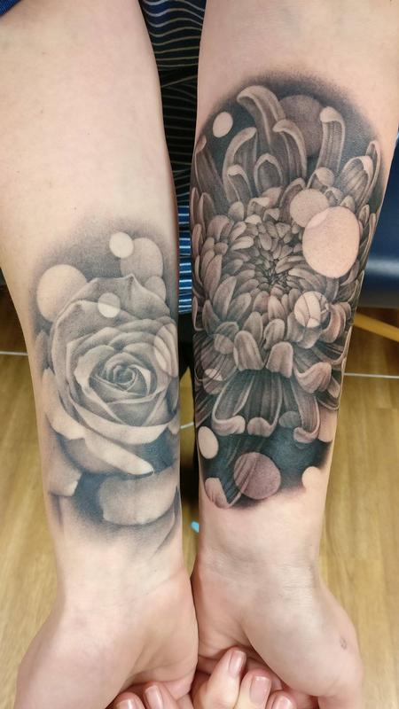 Tattoos - Rose and chrysanthemum - 128360