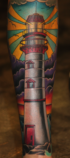 Off the Map Tattoo : Tattoos : Traditional Old School : Lighthouse