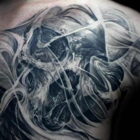 Tattoos - Skull chest - 119058