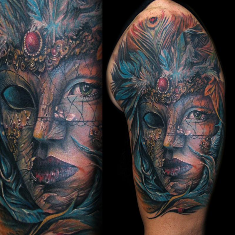 venetian mask by Tony Mancia: TattooNOW