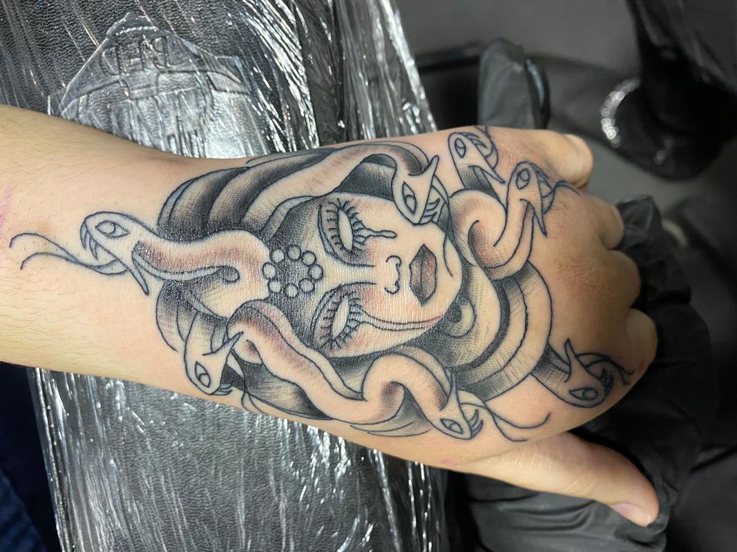 Hand medusa by Billy Gale (MADISON): TattooNOW