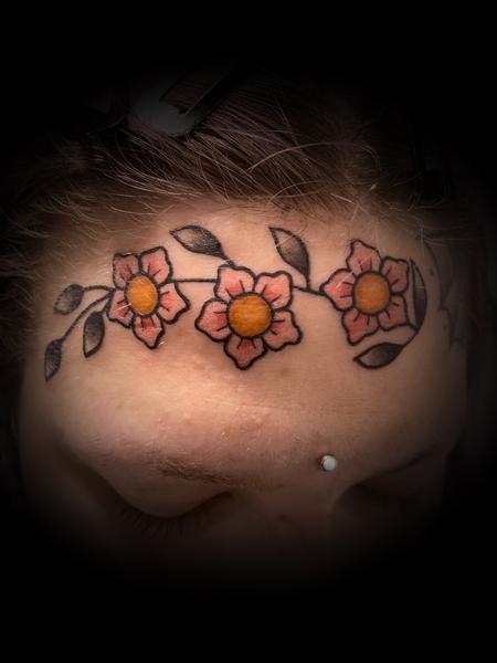 Tattoos - Face flowers  - 142148