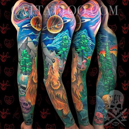 Tattoos - Bear and skulls - 142921