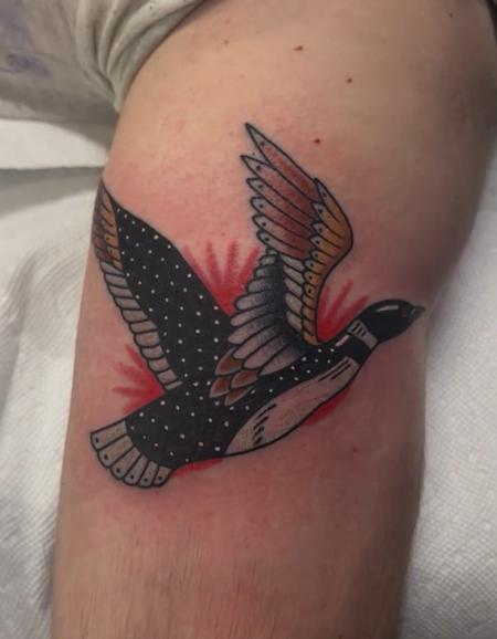 Tattoos - Traditional Style Flying Bird - 145510