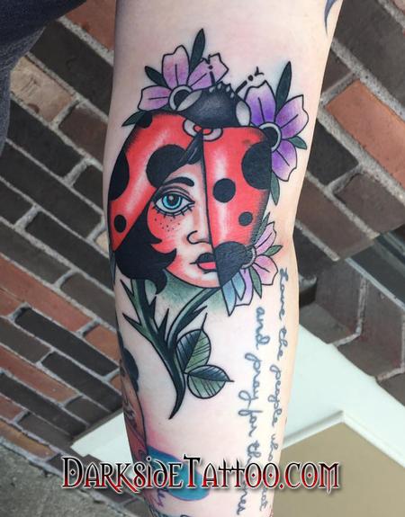 Tattoos - Color Traditional Ladybug Tattoo - 130049