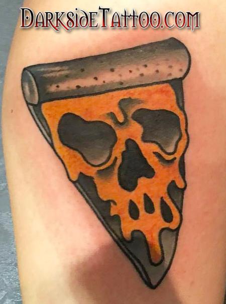 Tattoos - Color Traditional Pizza Tattoo - 122832