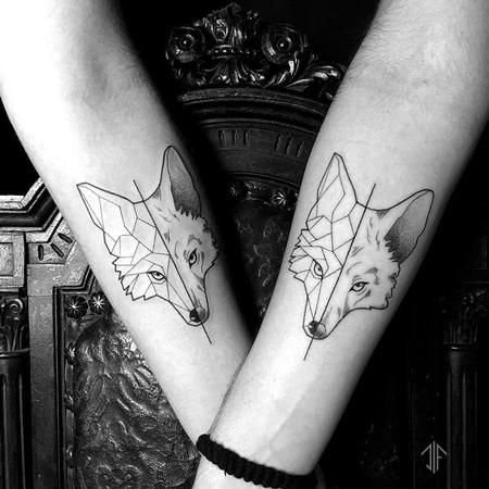 Tattoos - Blackwork Wolves  - 128644