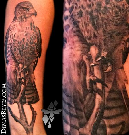 Tattoos - Realistic Red Tailed Hawk Tattoo - 119318