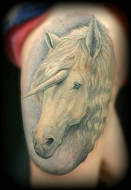 Tattoos - Unicorn thigh tattoo - 141109