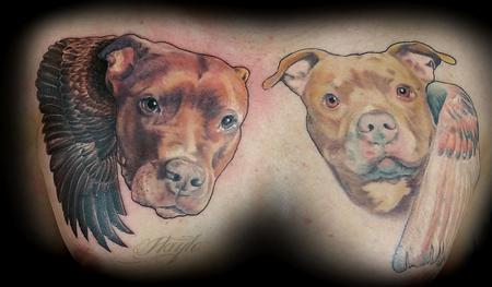 Tattoos - Pitbull portraits with wings - 119377