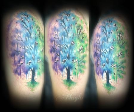 Tattoos - Custom watercolor style tree - 111915