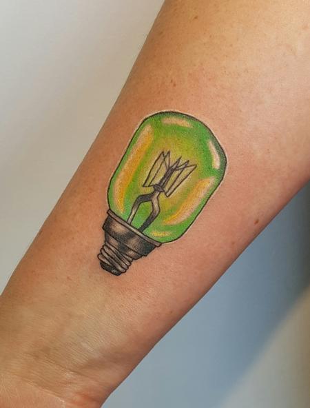 Tattoos - Neotraditional Lightbulb Color Tattoo - 122354