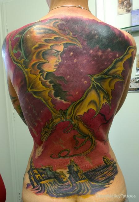 Tattoos - Dragonriders Full Back Tattoo  - 111874