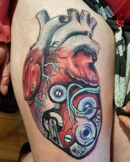 Tattoos - Robot Heart Neotraditional Color Tattoo - 119344