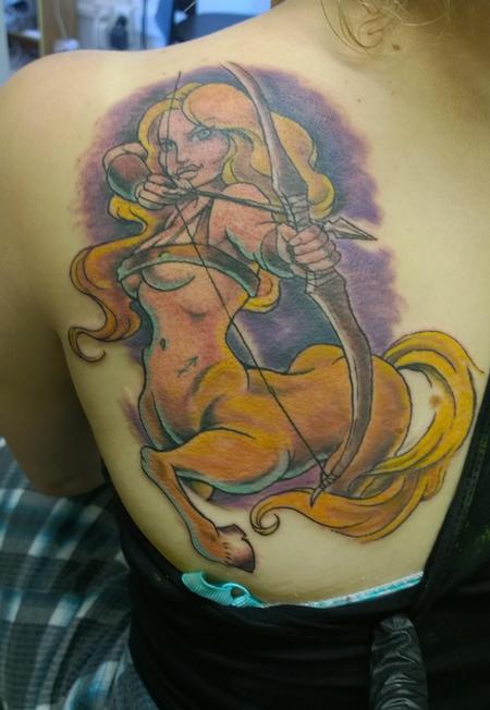 Tattoos - Sagittarius Star Sign Pinup Tattoo  - 112070