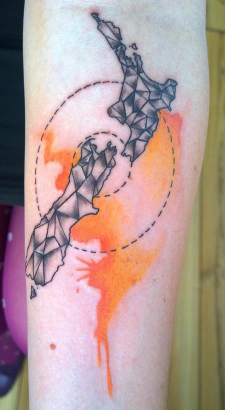 Tattoos - Geometric Watercolor Tattoo - 112061