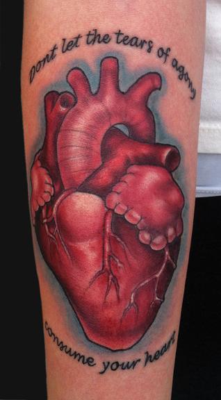 Tattoos - Anatomical human heart tattoo - 70347