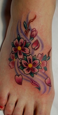 Custom Cherry Blossom Tattoo by Marvin Silva : Tattoos