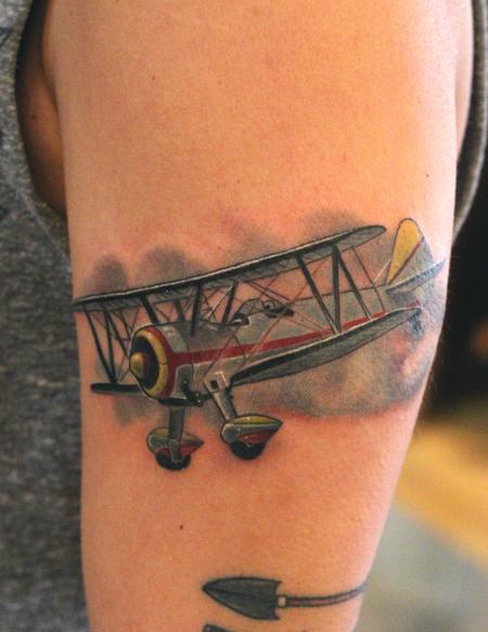Tattoos - Biplane Tattoo - 86390