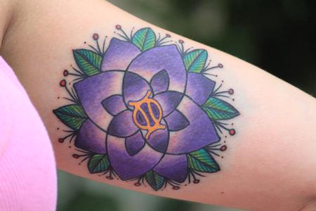 Tattoos - Purple flower gemini - 80572