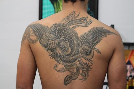 Tattoos - Black and Grey Phoenix - 80570