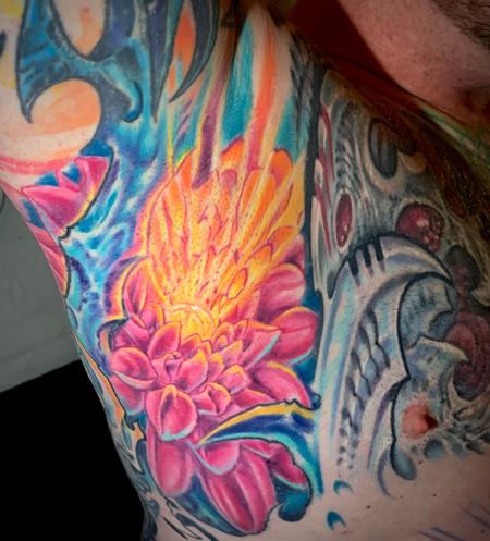 Tattoos - Dahlia flower armpit tattoo - 146982