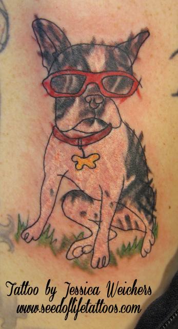 Tattoos - Boston Terrier with Sunglasses - 89796