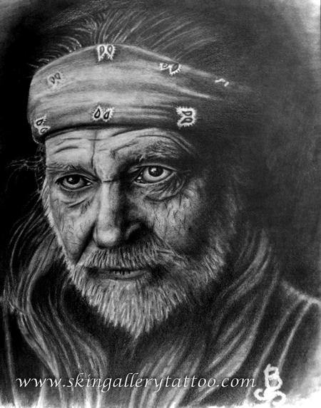 Brent Severson - Willie Nelson pencil sketch