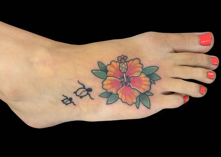 Tattoos - Hibiscus & Turtles - 139766