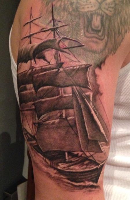 Tattoos - Clipper Ship Tattoo - 87667