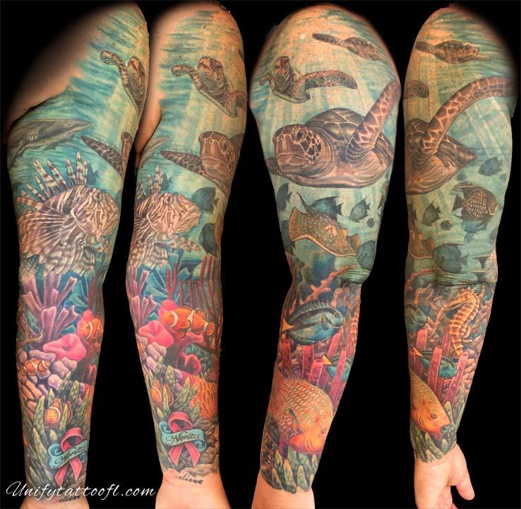 Underwater sleeve Done by Johnny Berrios formerly at Ascension Tattoo in  Orlando FL  rtattoos