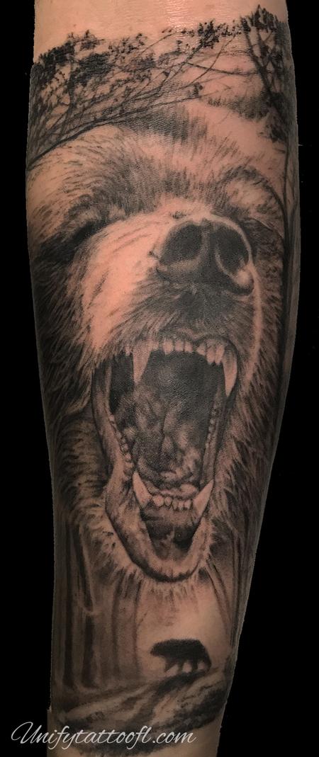 Left Forearm Bear Tattoo Idea